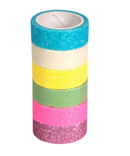 Клейкая лента декоративная 'deVENTE. Glitter. Pastel' с блестками, полипропиленовая основа, 9040216