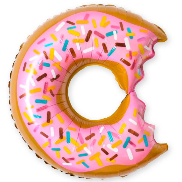 Шар фольга  28 Пончик розовый ; Donut pink ;  190034