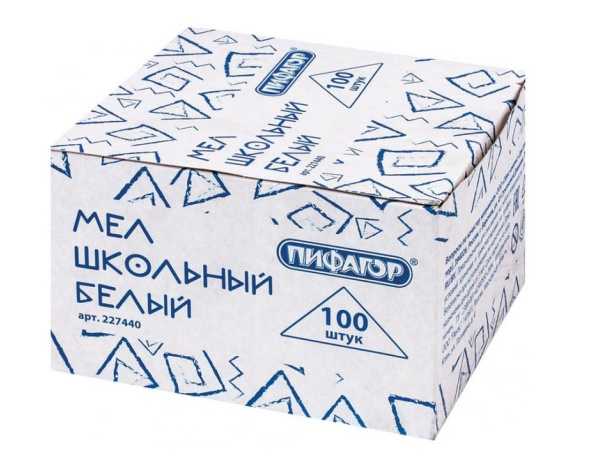 Мел белый ПИФАГОР, (100 шт;уп), 227440